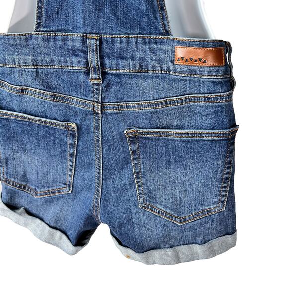 Distressed Blue Jean Shortalls Overalls Shorts Women's 5 Country Cowgirl READ - Picture 9 of 15